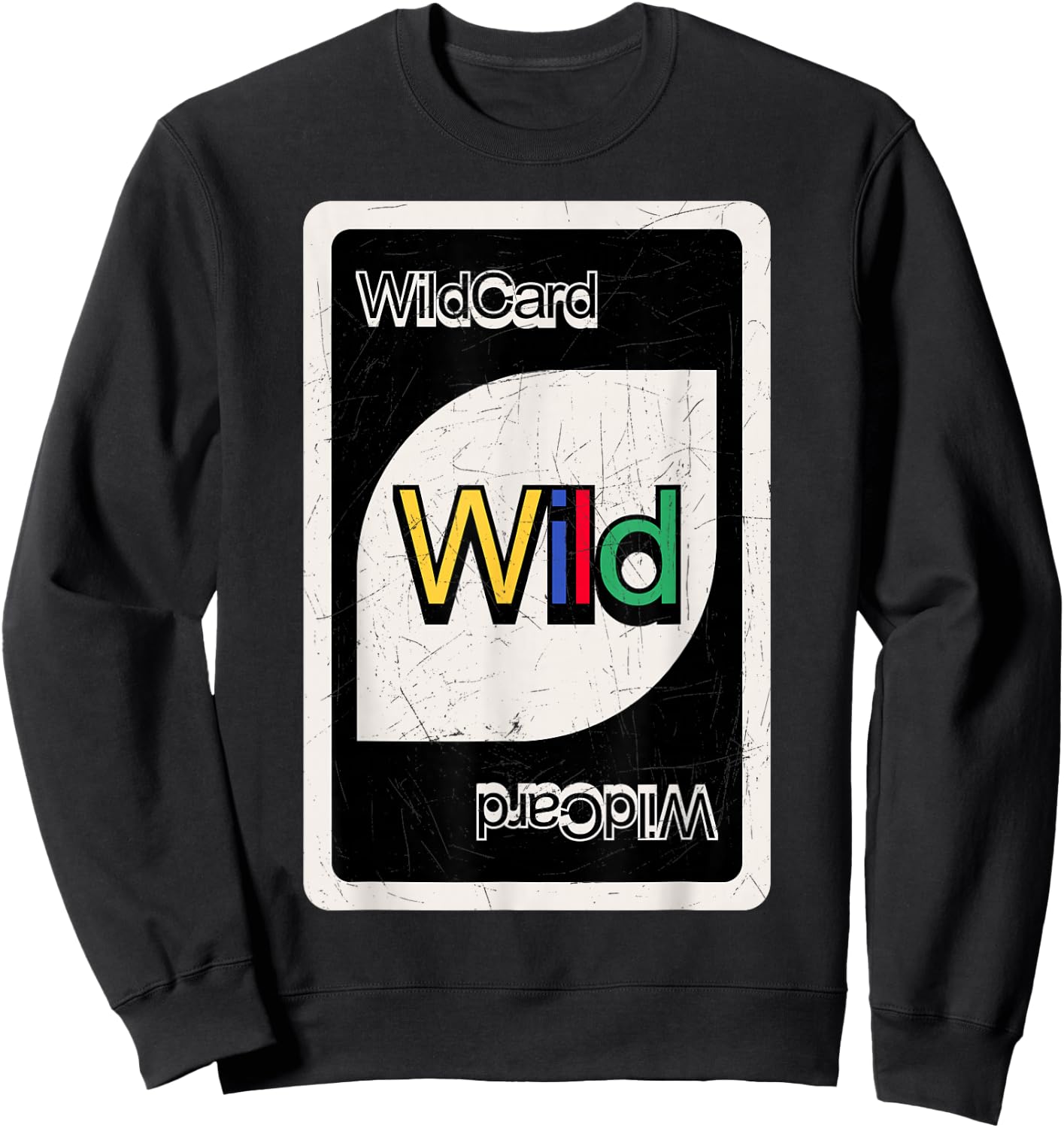 Always Be The Wildcard - Retro Re-Design Wild Card Sweatshirt - Sweatshirt | Black