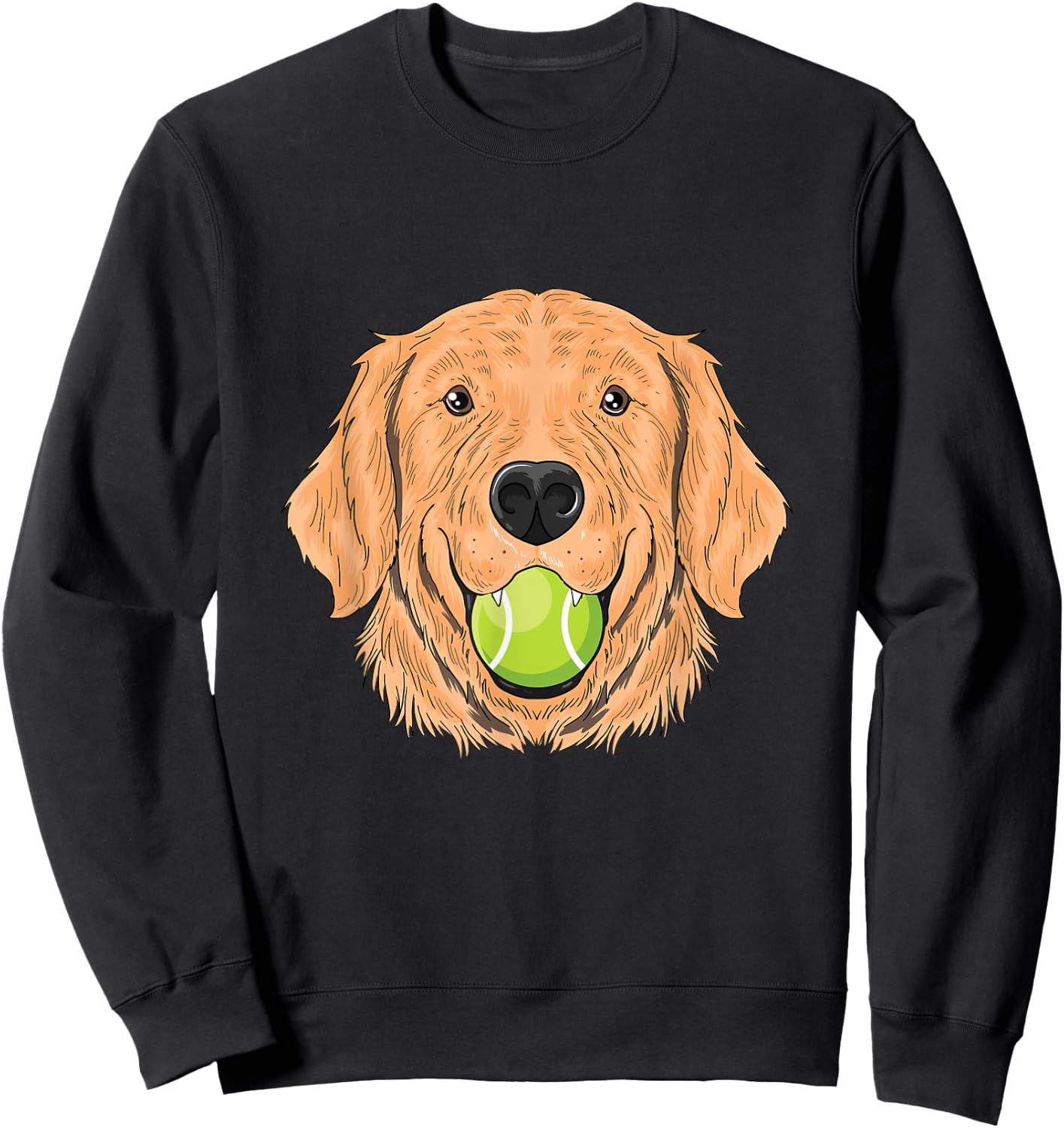 Dog Tennis Ball Golden Retriever Court Racket Trainer Gift Sweatshirt - Sweatshirt | Black
