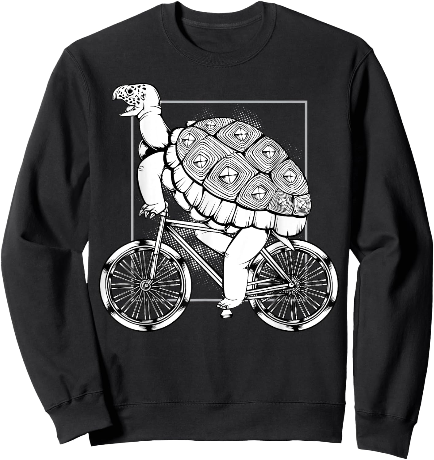 Turtle Cycling Bicycle Bicycling Riding Biking Tortoise Sweatshirt - Sweatshirt | Black