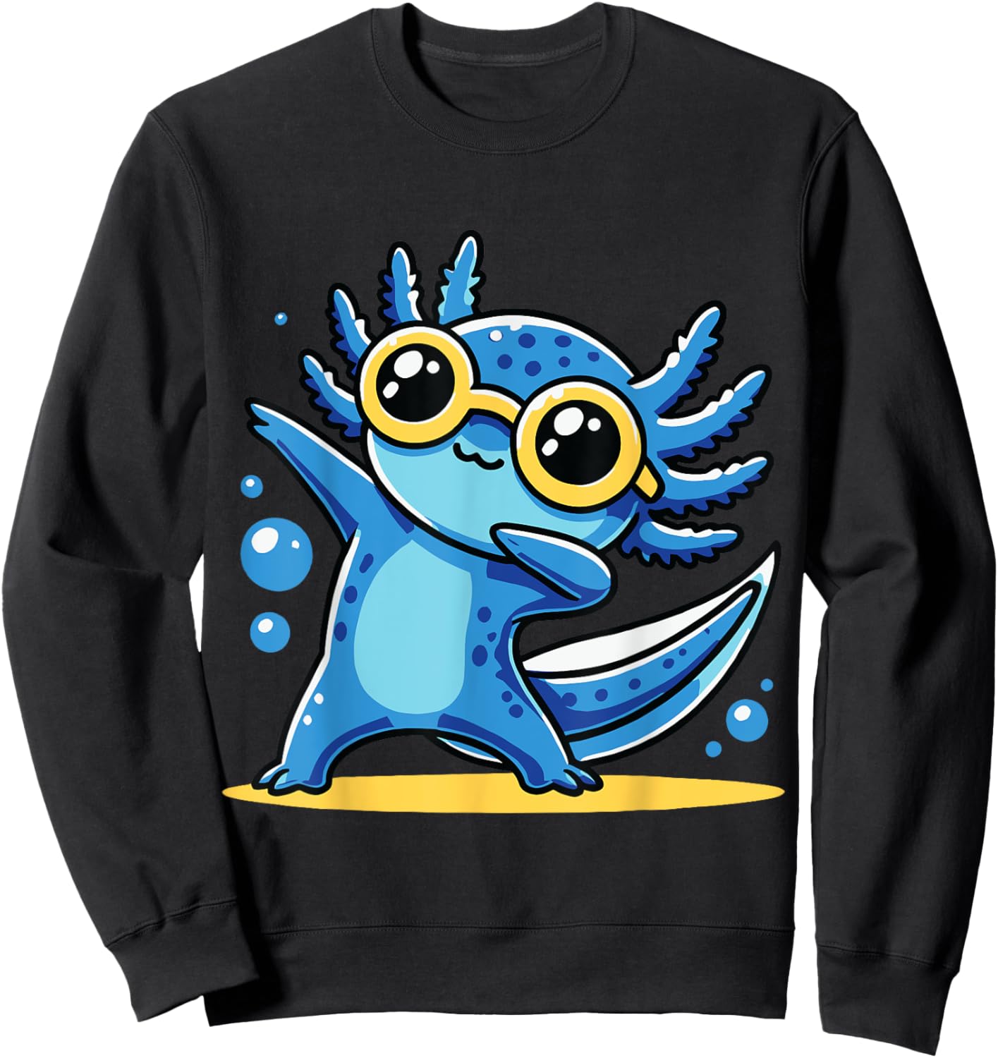 Dabbing Axolotl Kawaii Anime Funny Women Men Kids Sweatshirt - Sweatshirt | Black