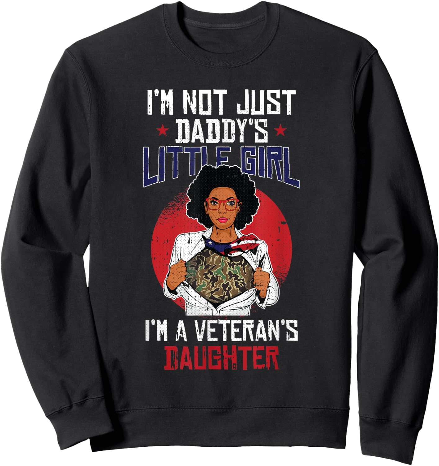 Veteran Daughter Month Of The Military Child Army Kids Sweatshirt - Sweatshirt | Black