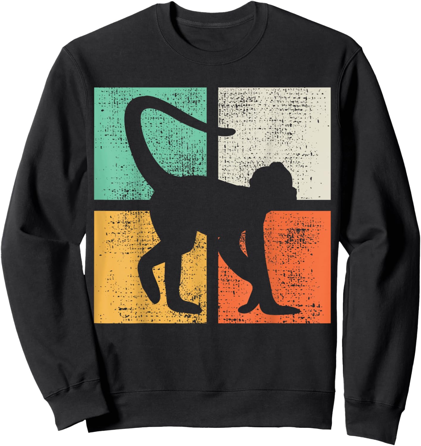 Spider Monkey Retro Vintage Sweatshirt - Sweatshirt | Black