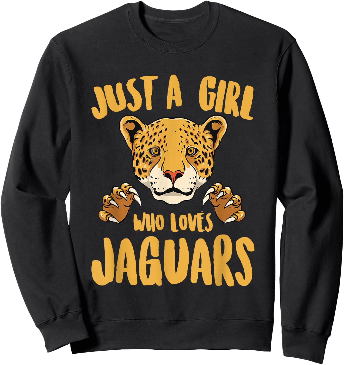 Just a Girl Who Loves Jaguars Funny Jaguar Women Girl Sweatshirt - Sweatshirt | Black