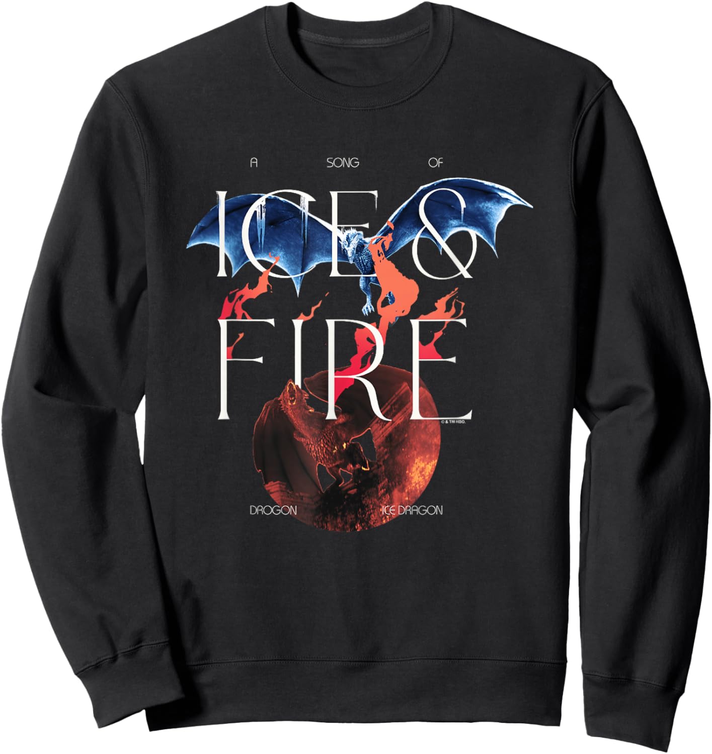 Game Of Thrones A Song Of Ice & Fire Prophecy Big Chest Logo Sweatshirt - Sweatshirt | Black
