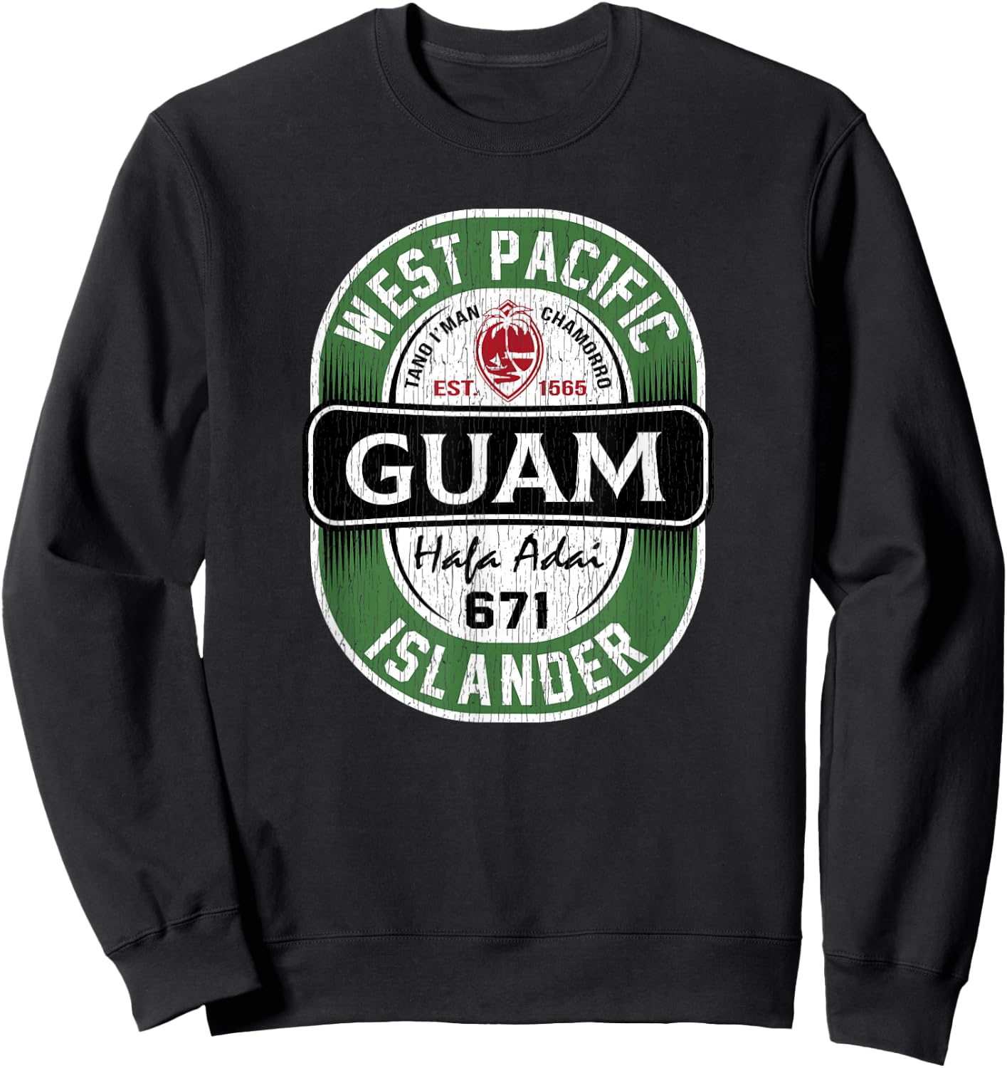 Hafa Adai - Vintage Guam Sweatshirt - Sweatshirt | Black