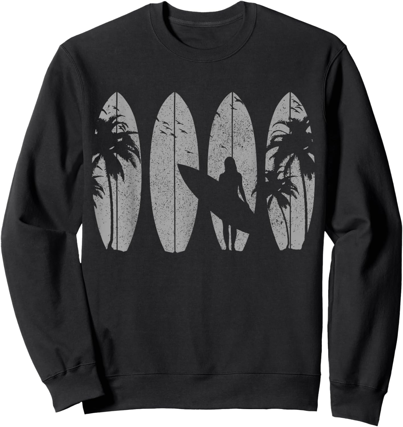 Surfer Vintage Surf Surfboard Surfing Surfing Surfing Gift Sweatshirt - Sweatshirt | Black