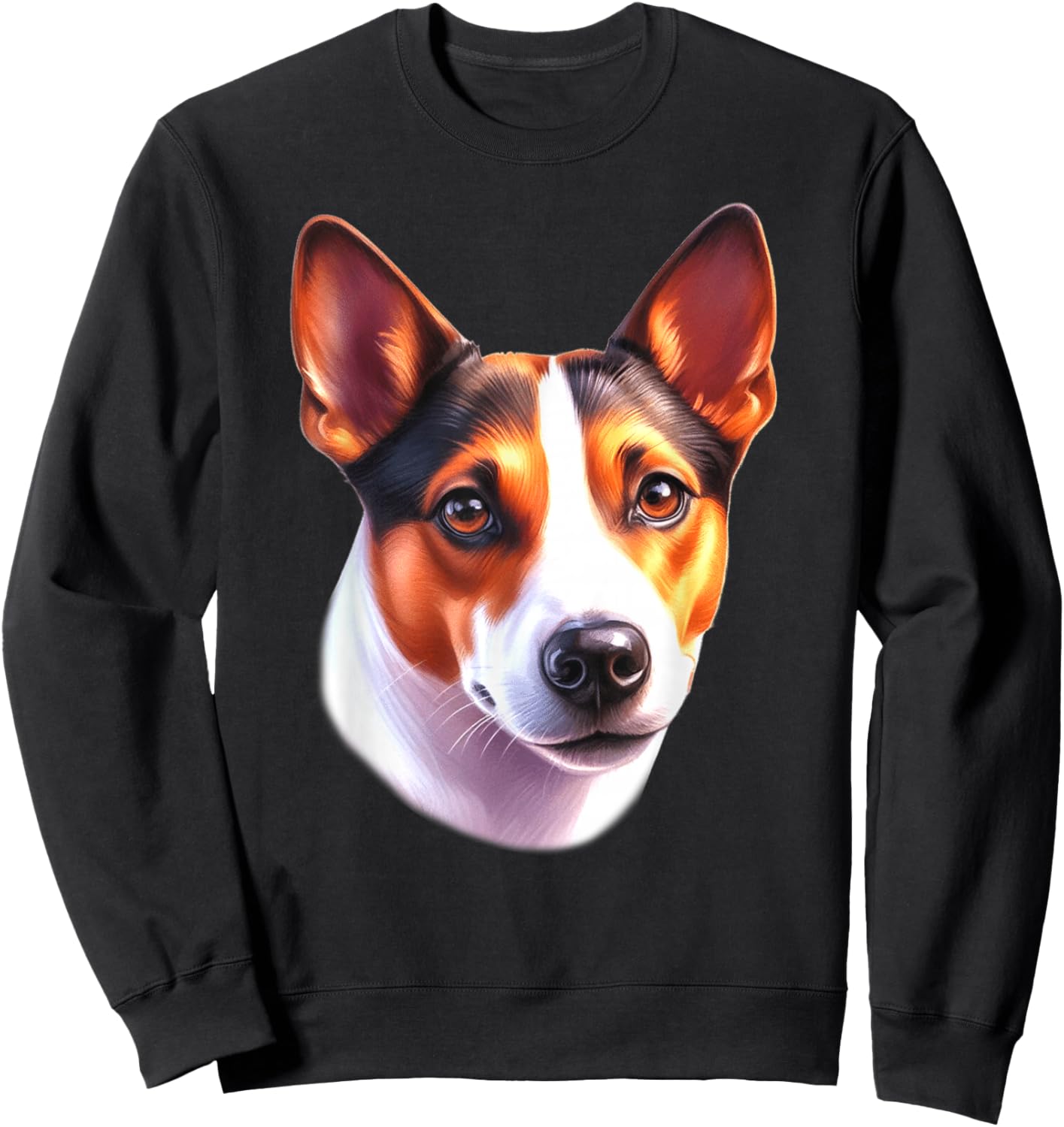 Basenji Dog Portrait Sweatshirt - Sweatshirt | Black