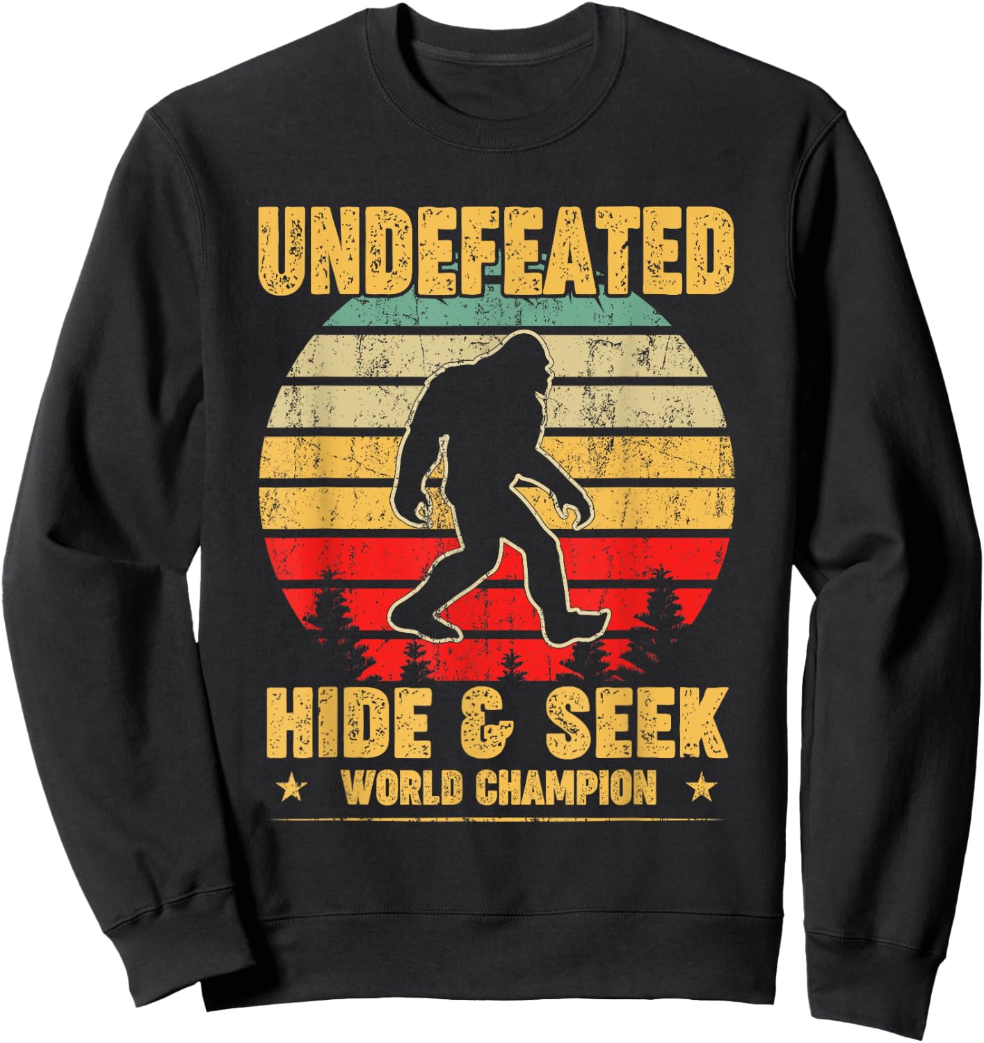 Undefeated Hide and Seek World Champion Bigfoot T Shirt Sweatshirt - Sweatshirt | Black