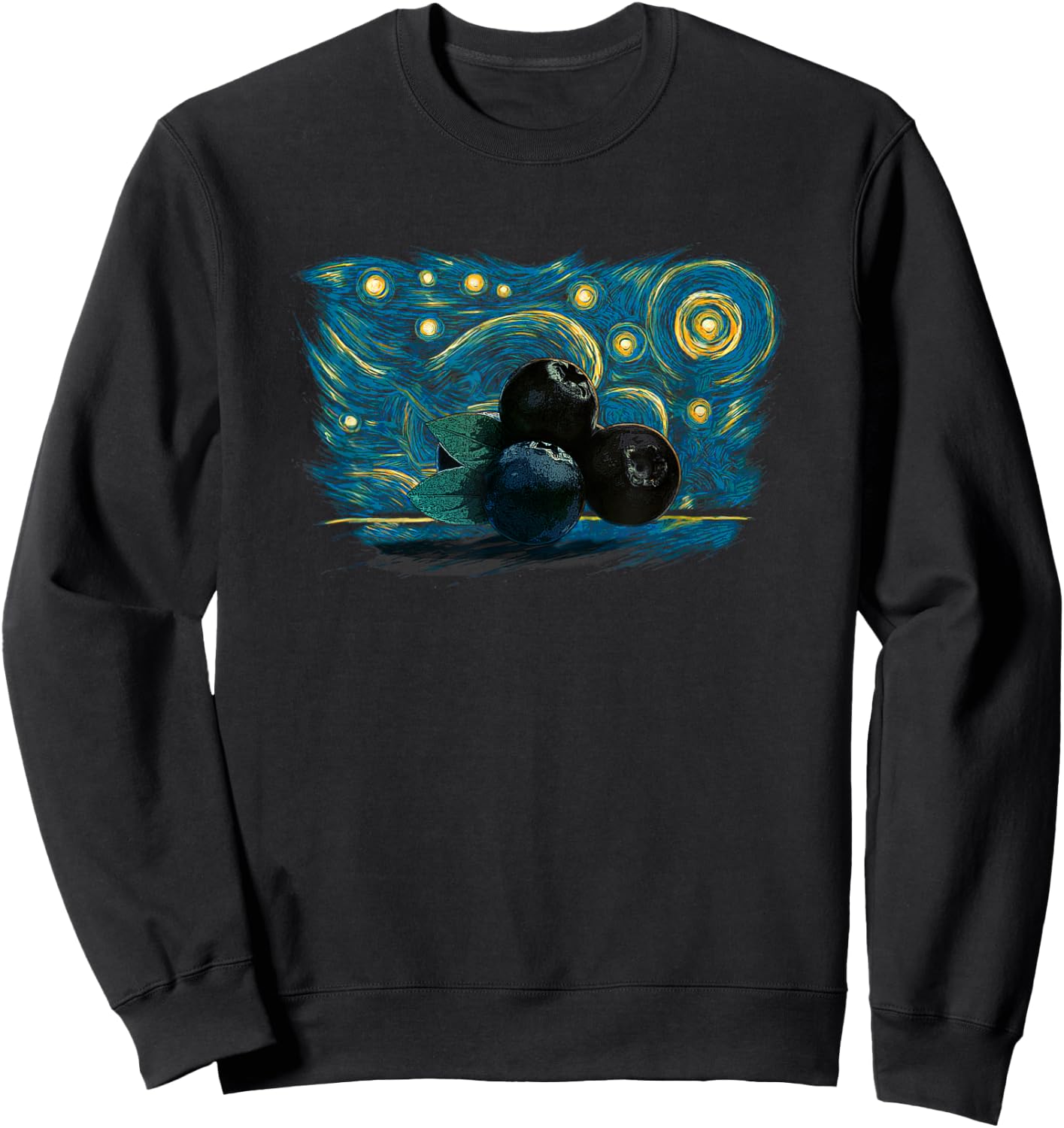 Retro Vintage Style Blueberry Sweatshirt - Sweatshirt | Black