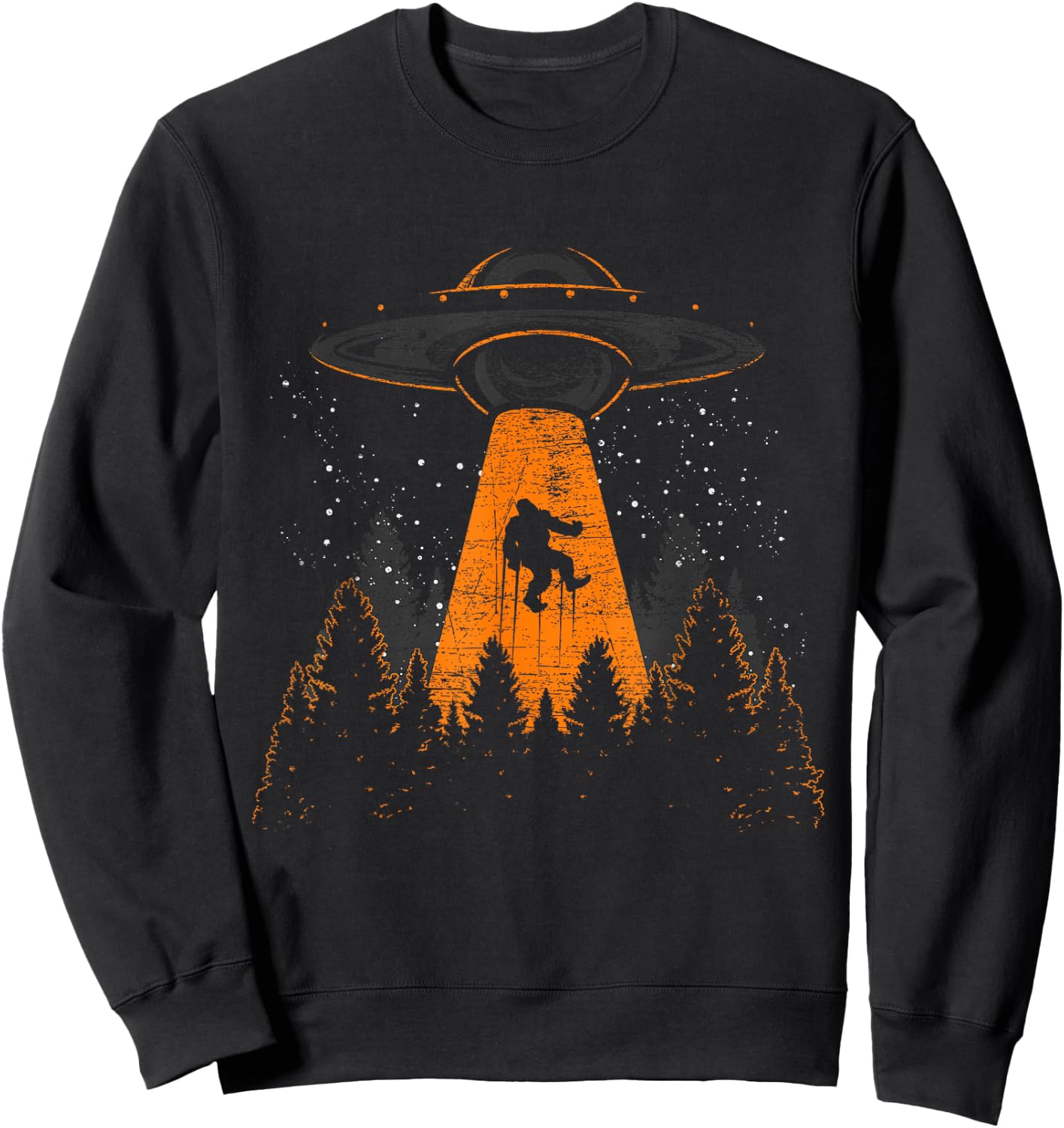 Bigfoot Sasquatch UFO Alien Abduction Yeti Cryptid Bigfoot Sweatshirt - Sweatshirt | Black
