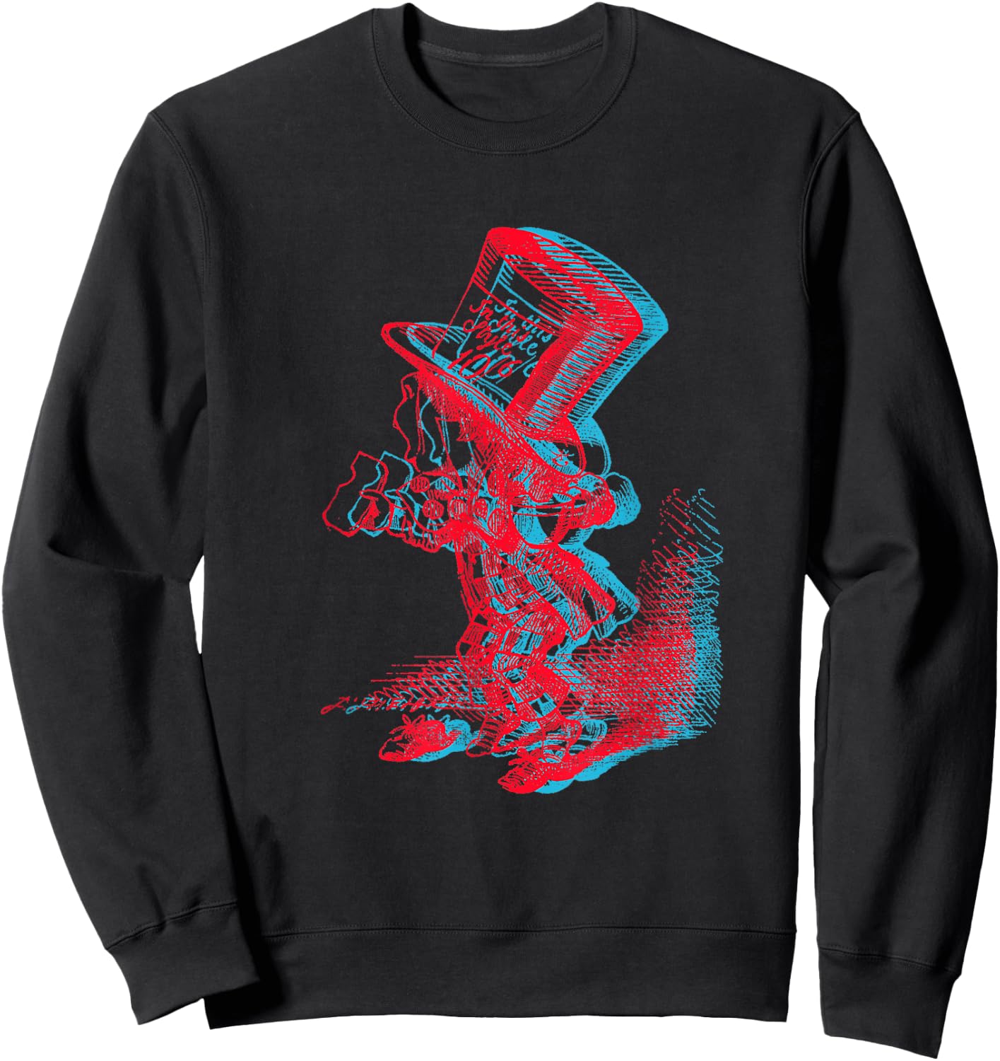 Mad Hatter Anaglyph Sweatshirt - Sweatshirt | Black