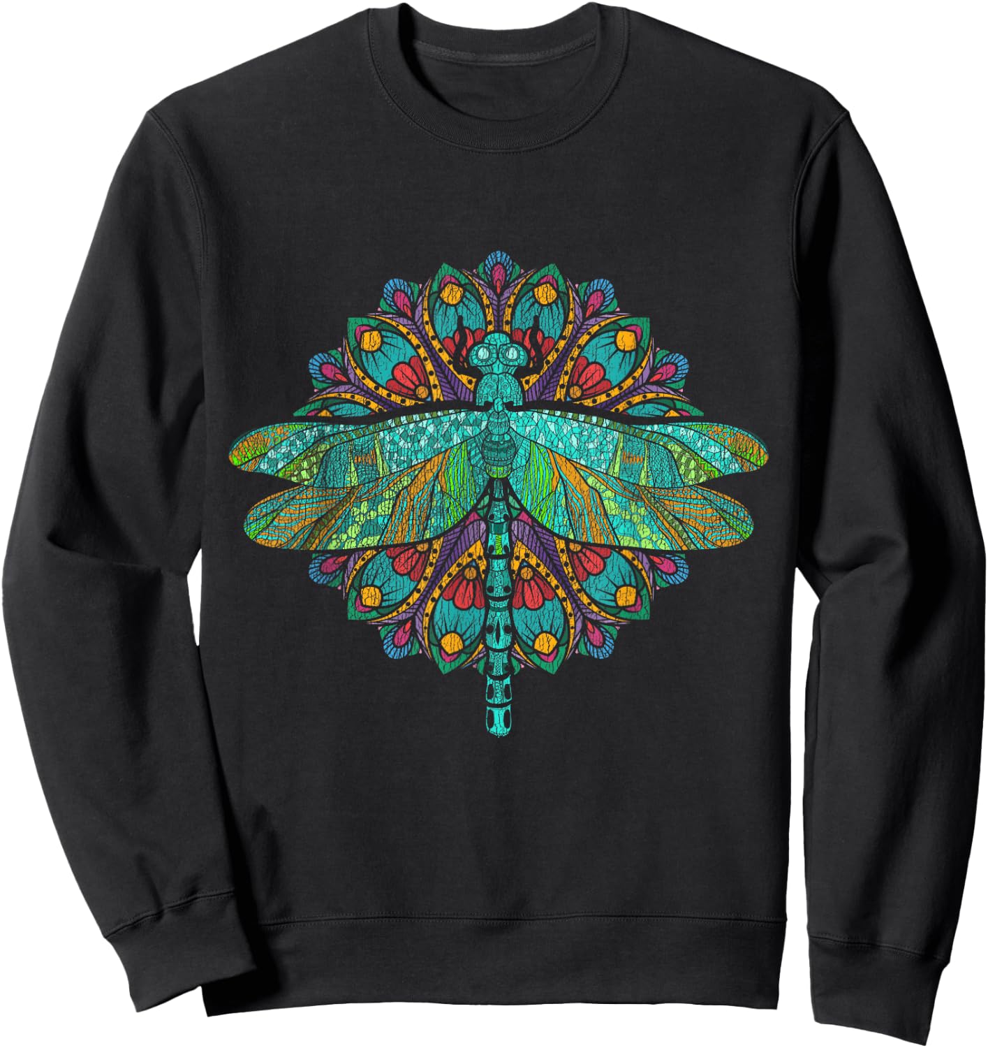 Wildlife Insect Animal Lover Hippie Gift Nature Dragonfly Sweatshirt - Sweatshirt | Black