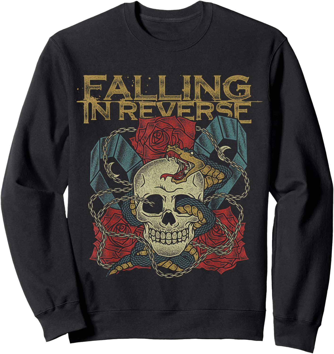 Falling In Reverse - Official Merchandise - Death , Black, -Adults, Short Sleeve Sweatshirt - Sweatshirt | Black