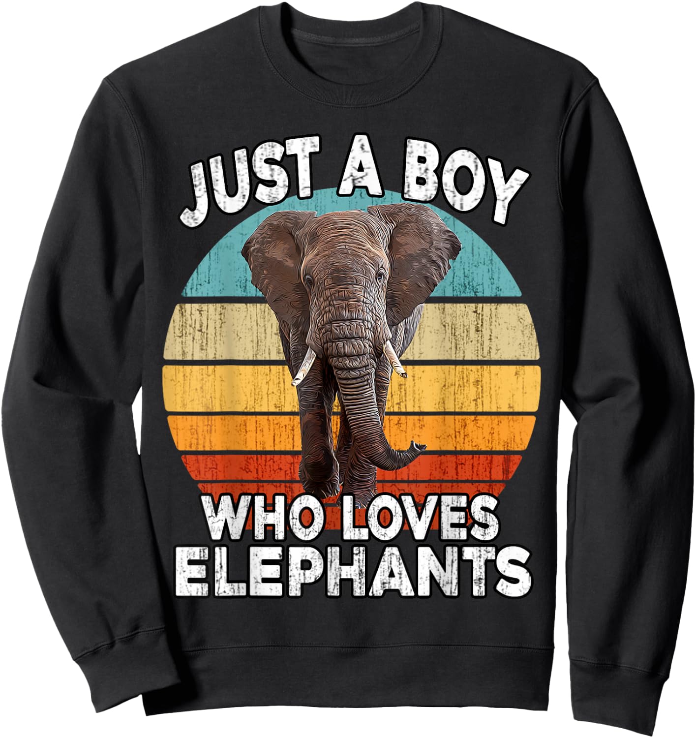 Funny Elephant Lovers - Just A Boy Who Loves Elephants Sweatshirt - Sweatshirt | Black