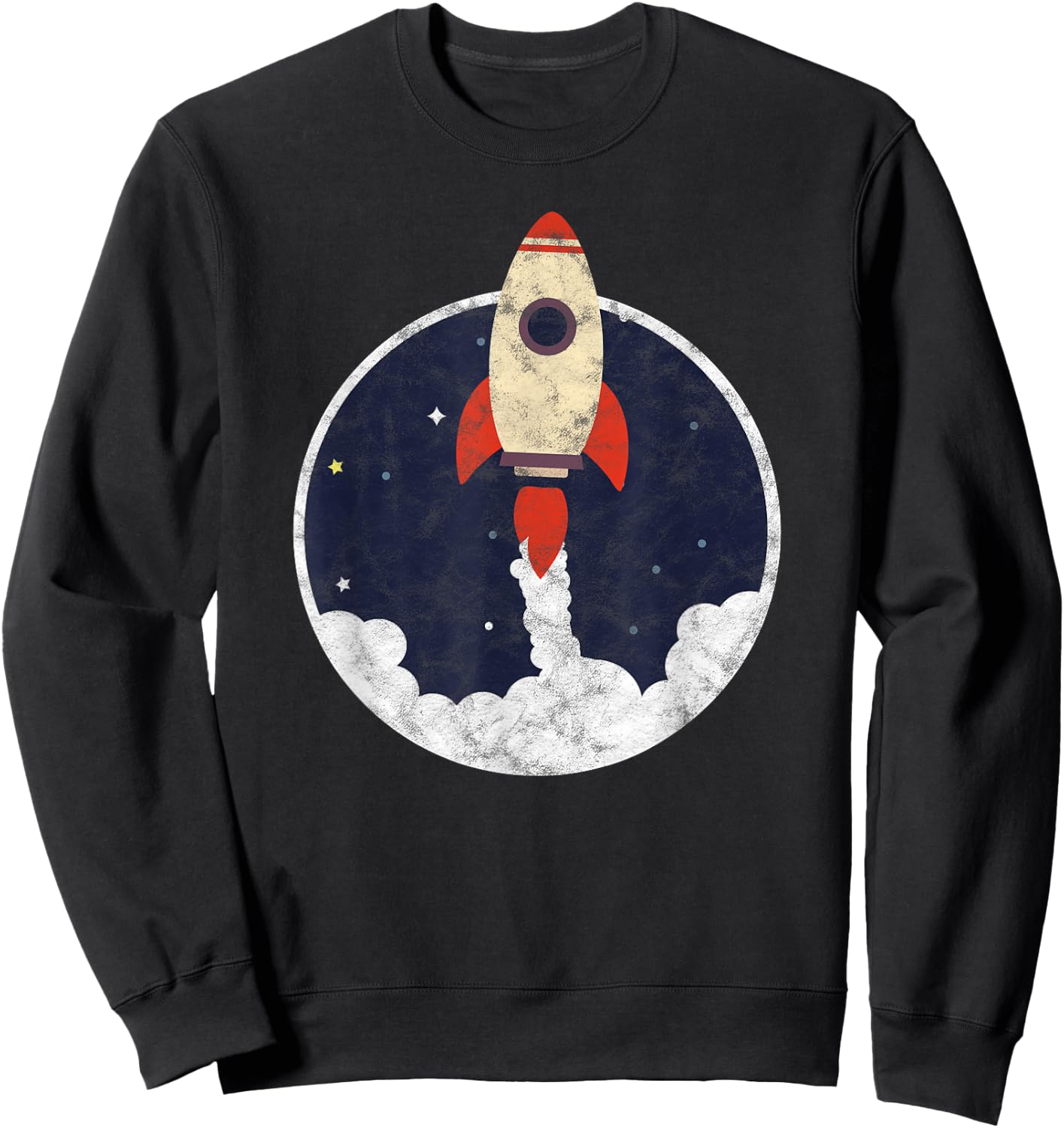 Space Shuttle Cute Little Rocket Spaceship Astronaut Sweatshirt - Sweatshirt | Black