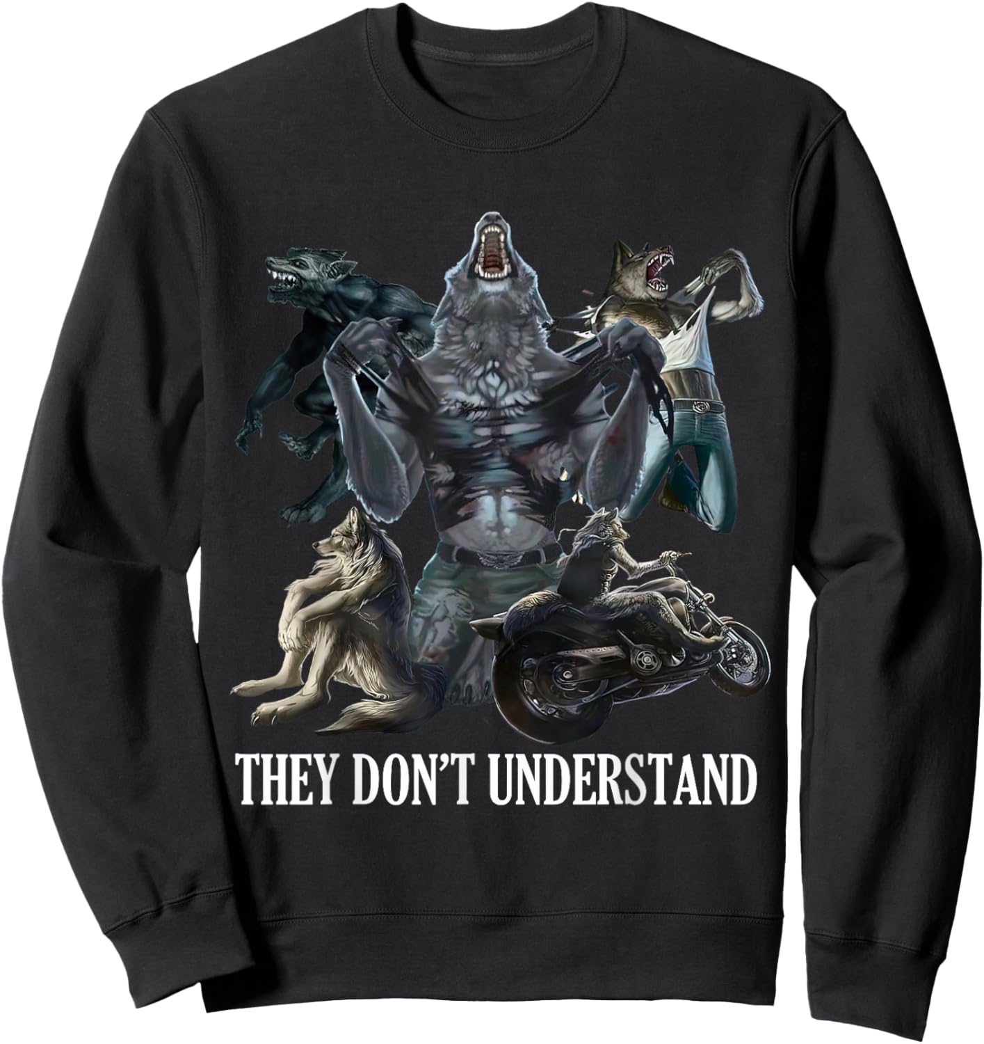 They Don’t Understand Alpha Wolf - Unhinged Sigma Wolf Meme Sweatshirt - Sweatshirt | Black