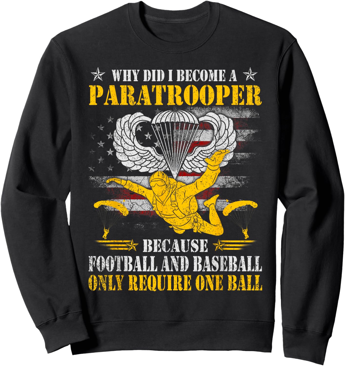 82nd 101st Airborne Paratrooper Jump , Veterans Day Sweatshirt - Sweatshirt | Black