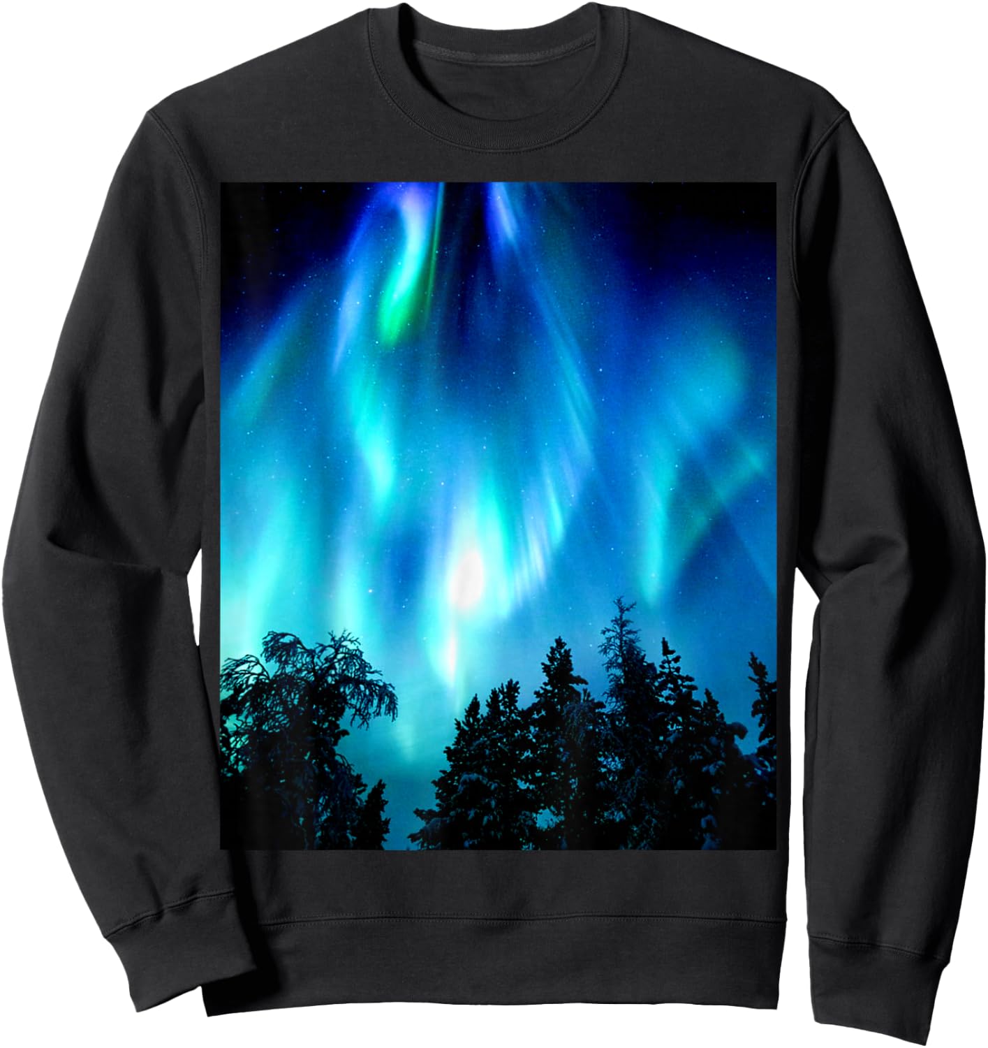 Northern Lights Aurora Borealis Sweatshirt - Sweatshirt | Black