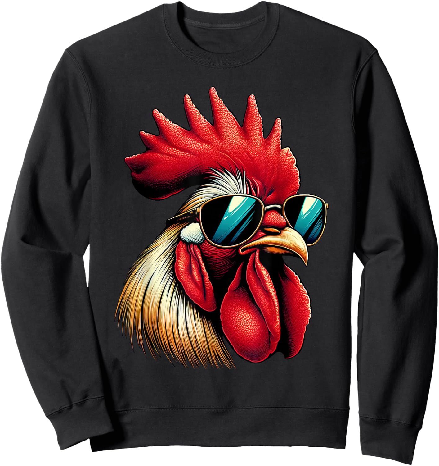 Cool Rooster Design Women Kids Chicken Rooster Lover Sweatshirt - Sweatshirt | Black