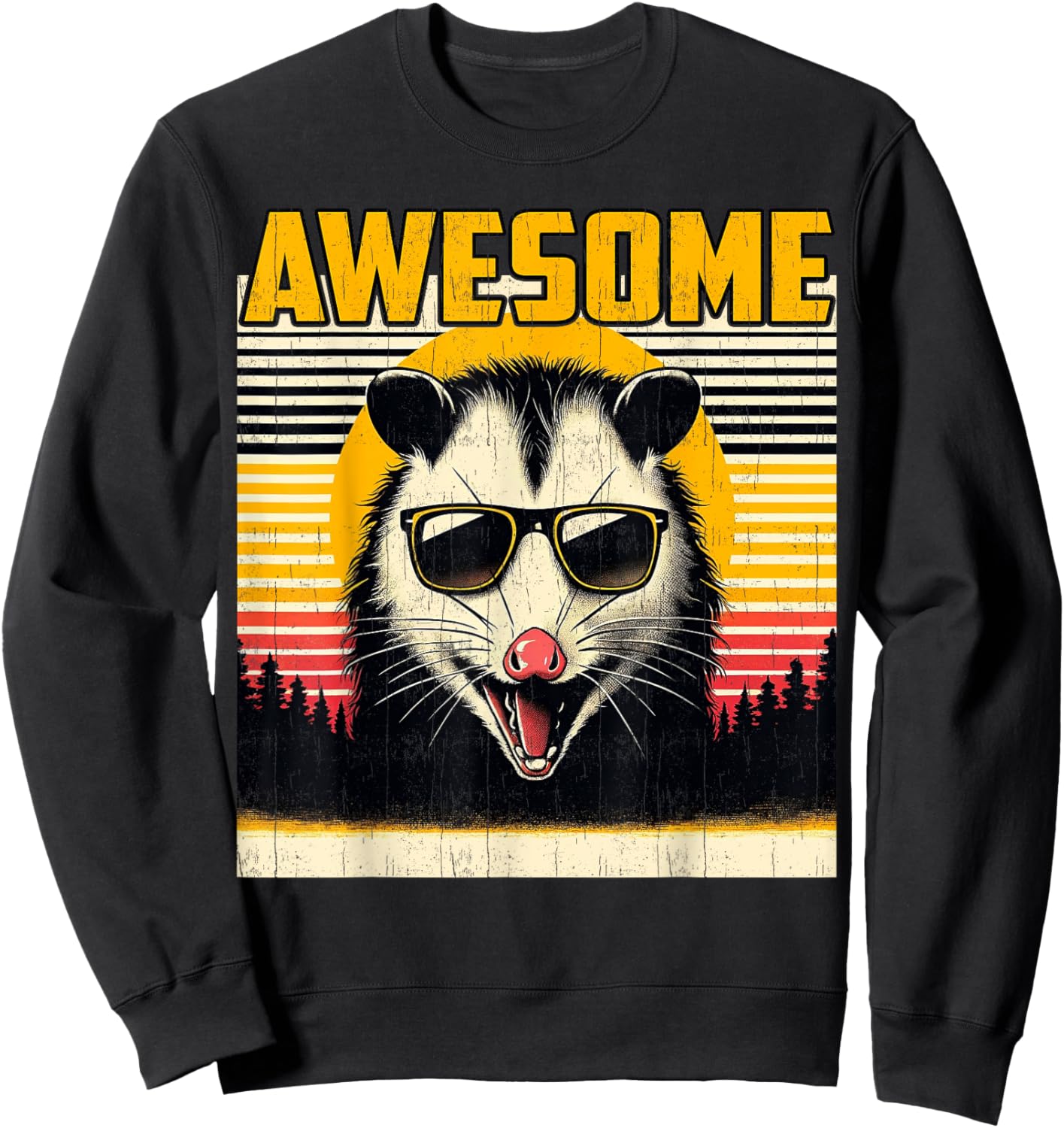 Opossum-Shirt Funny Awesome Possum Men Dad Father's Day Sweatshirt - Sweatshirt | Black