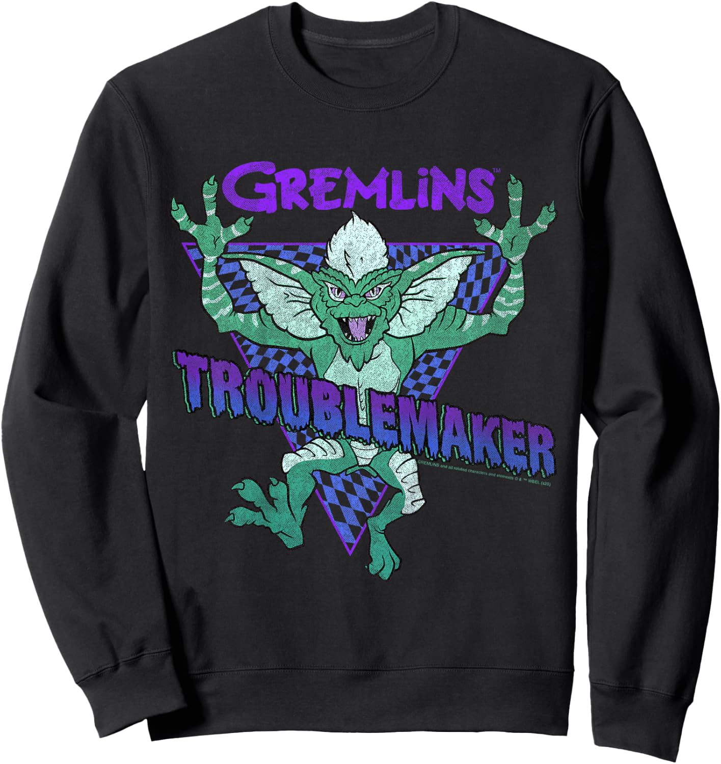 Kids Gremlins Stripe Troublemaker Portrait Sweatshirt - Sweatshirt | Black
