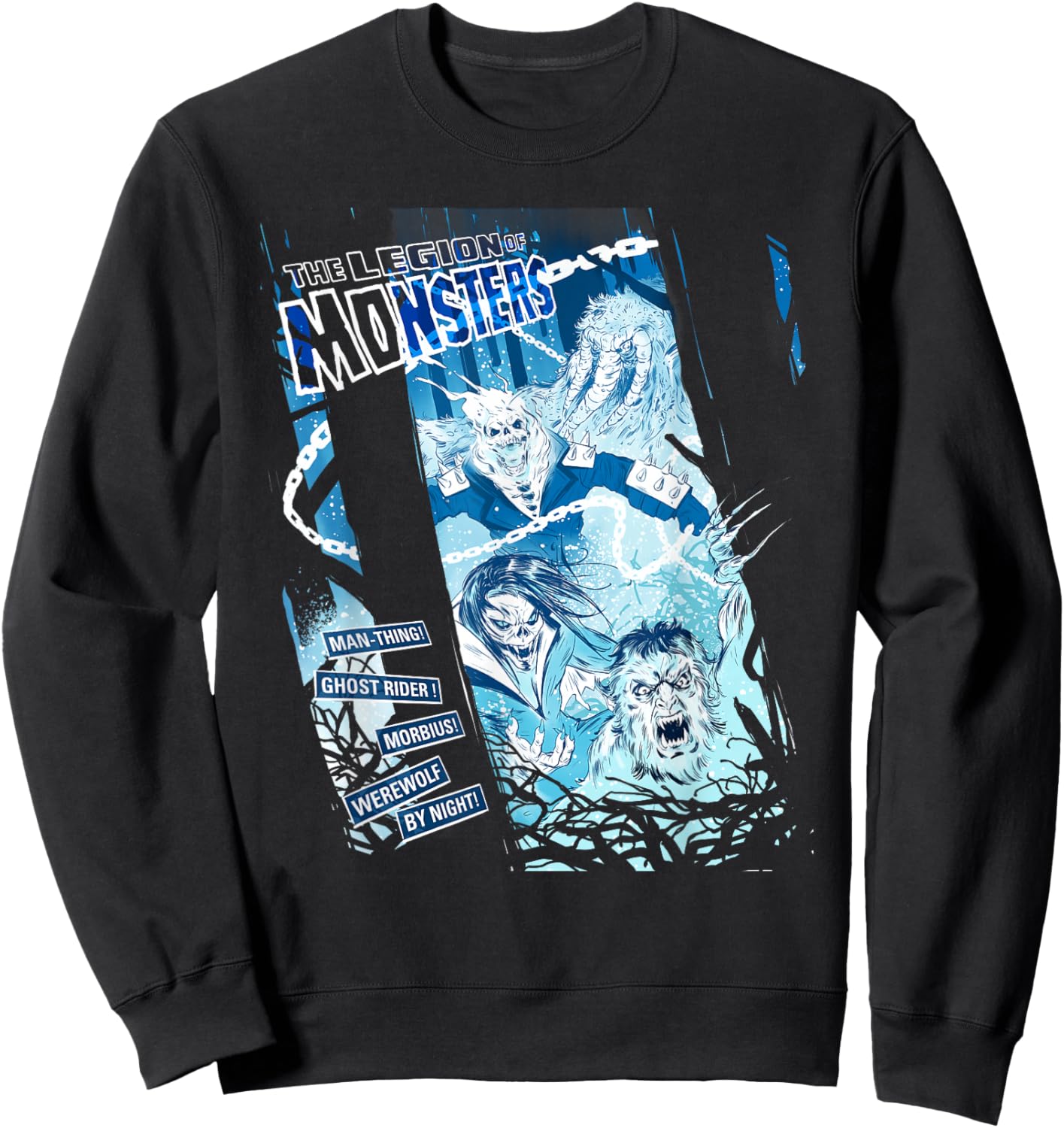 Marvel Legion of Monsters Ghost Rider Man-Thing Morbius Team Sweatshirt - Sweatshirt | Black