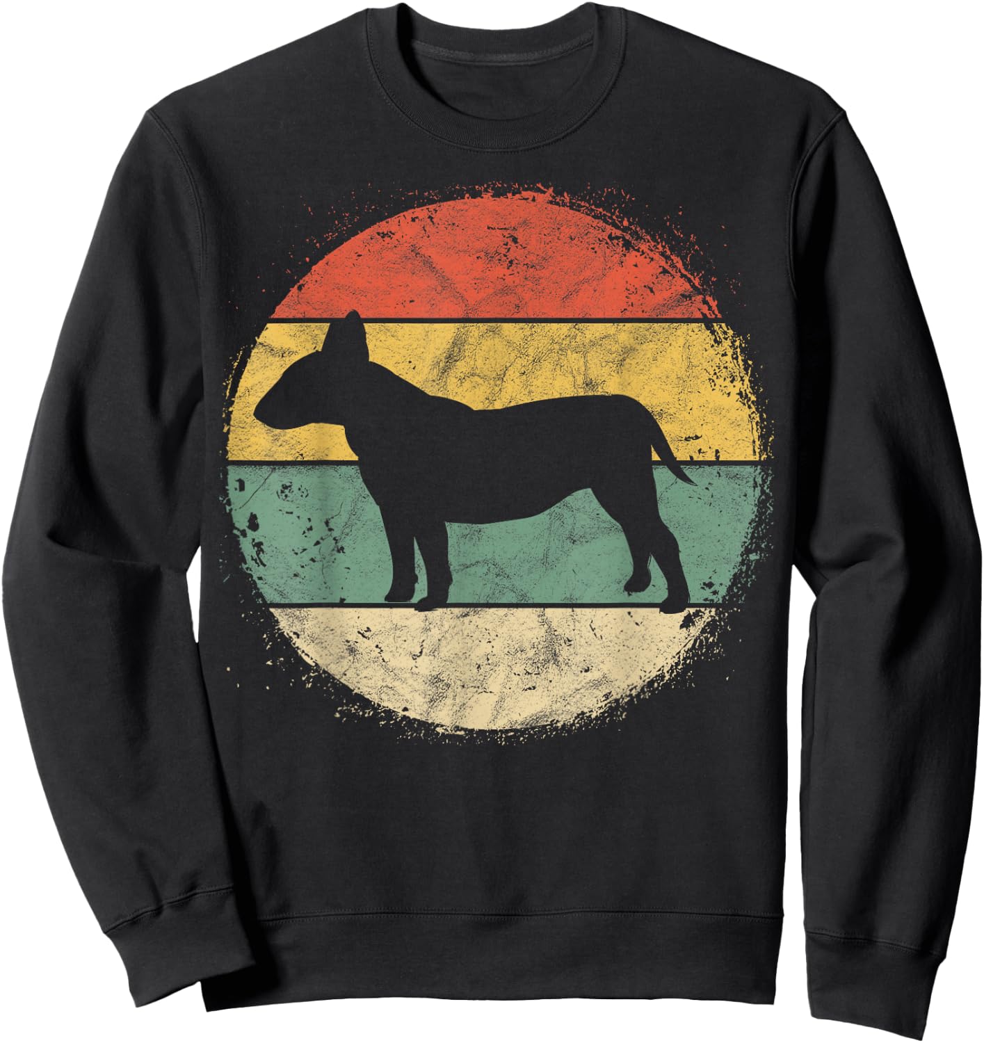 Circular Retro Bull Terrier Owner Bully Parents Dog Mom Sweatshirt - Sweatshirt | Black