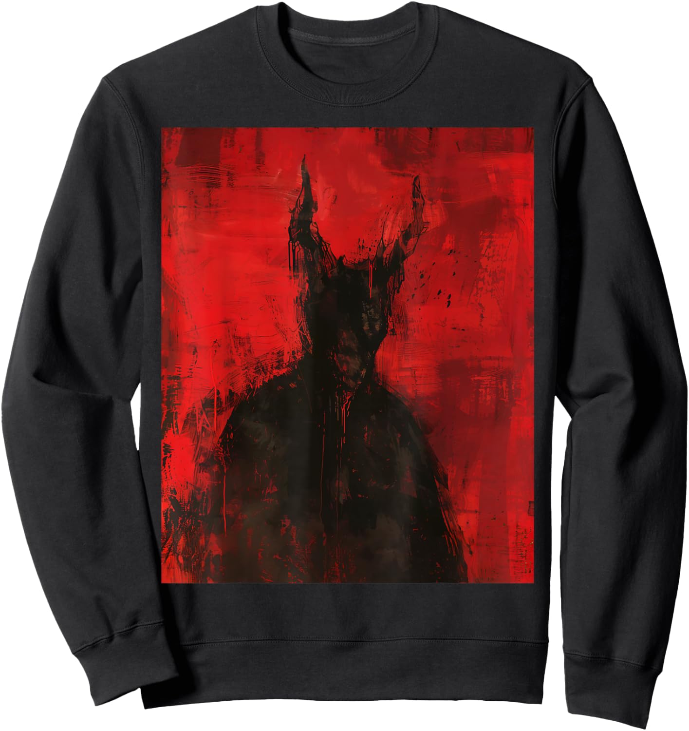 Red Demon Satan Baphomet Horror Art Goth Dark Hell Occult Sweatshirt - Sweatshirt | Black