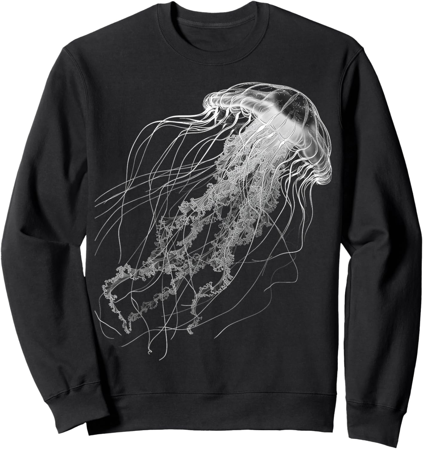 Jellyfish Animal Motif Illustration Jellyfish Sweatshirt - Sweatshirt | Black