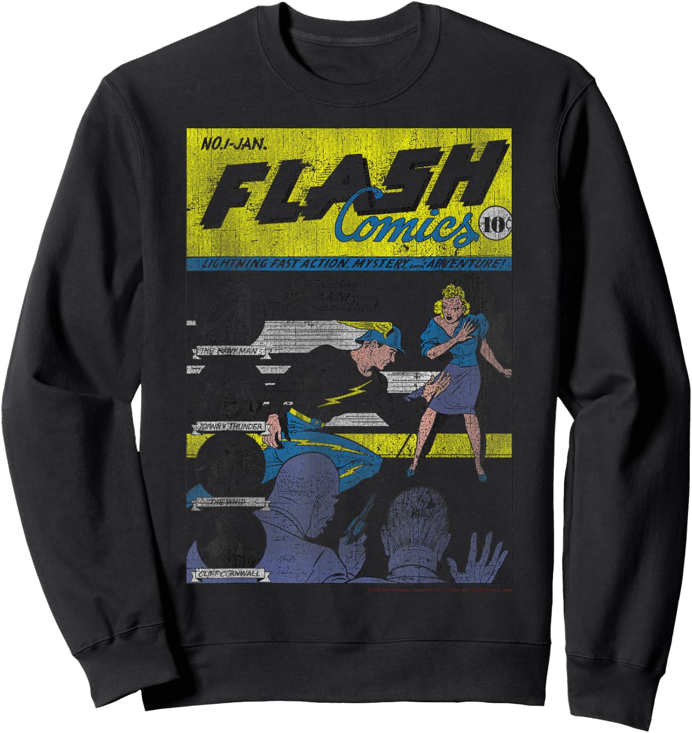 DC Comics The Flash Retro Comic Cover Sweatshirt - Sweatshirt | Black