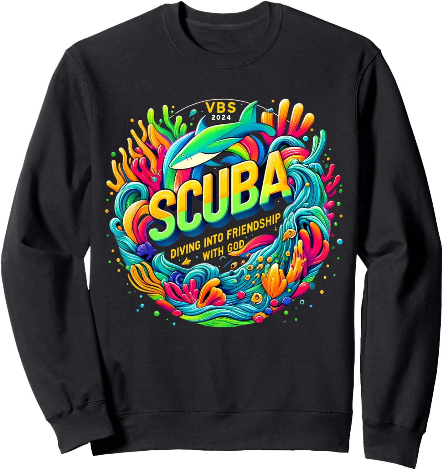 Scuba Diving Into Friendship with God Christian VBS 2026 Sweatshirt - Sweatshirt | Black