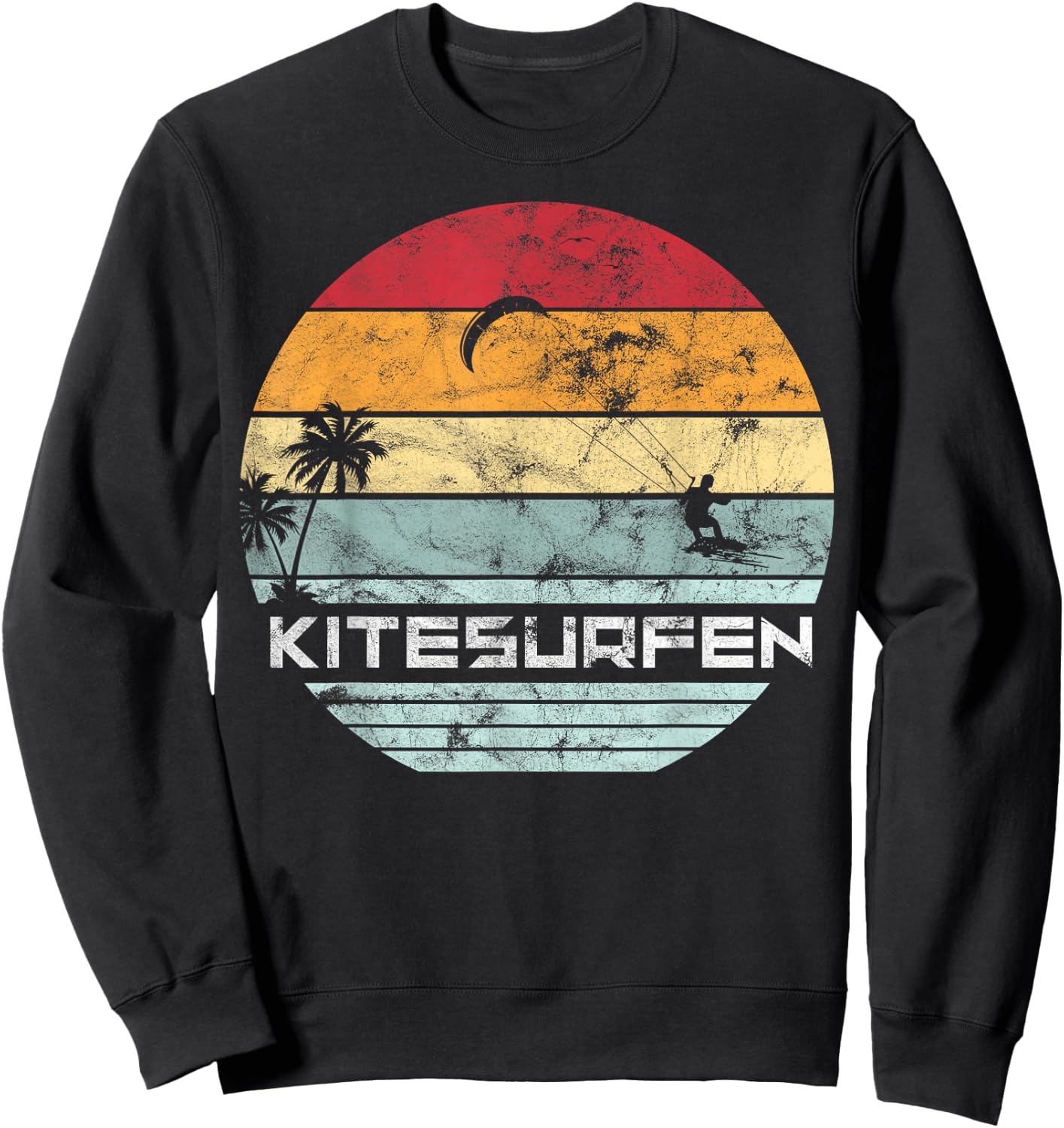 Vintage KITE Surfer Kiting Kiteboarding Retro Kitesurfing Sweatshirt - Sweatshirt | Black