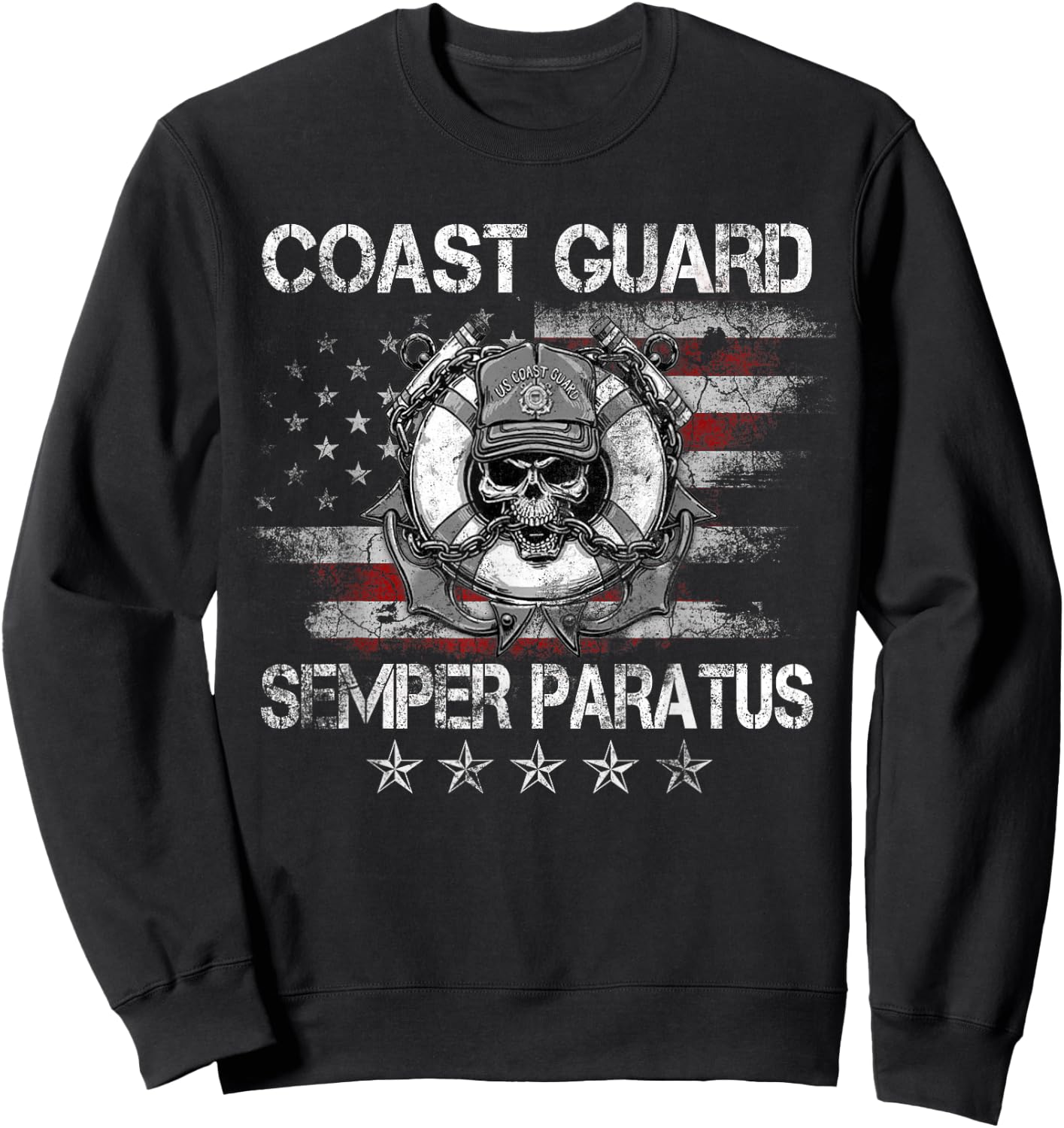 U.S. Coast Guard Semper Paratus T Shirt USCG Vetean Gift Sweatshirt - Sweatshirt | Black