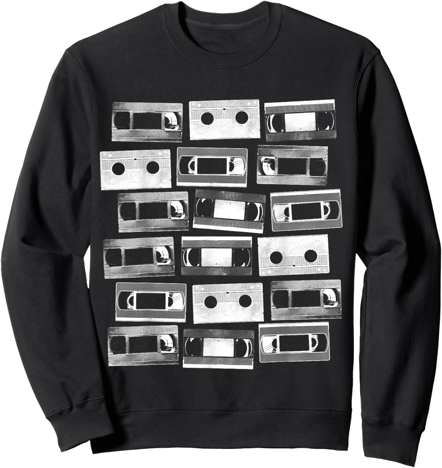 VHS Cassette Tapes 1980s VCR Video Retro Movies Sweatshirt - Sweatshirt | Black