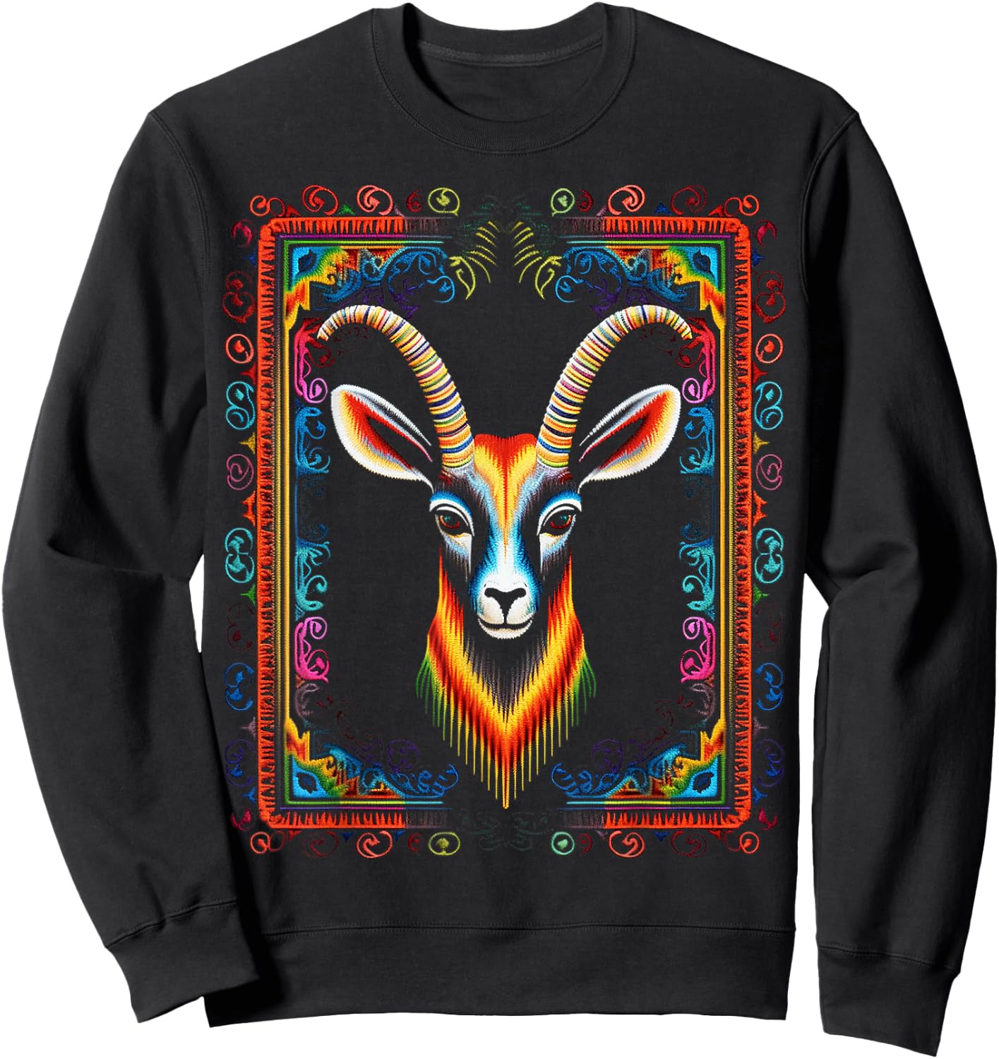 Deer Abstract Art Colorful Animal Abstract Graphic Deer Sweatshirt - Sweatshirt | Black