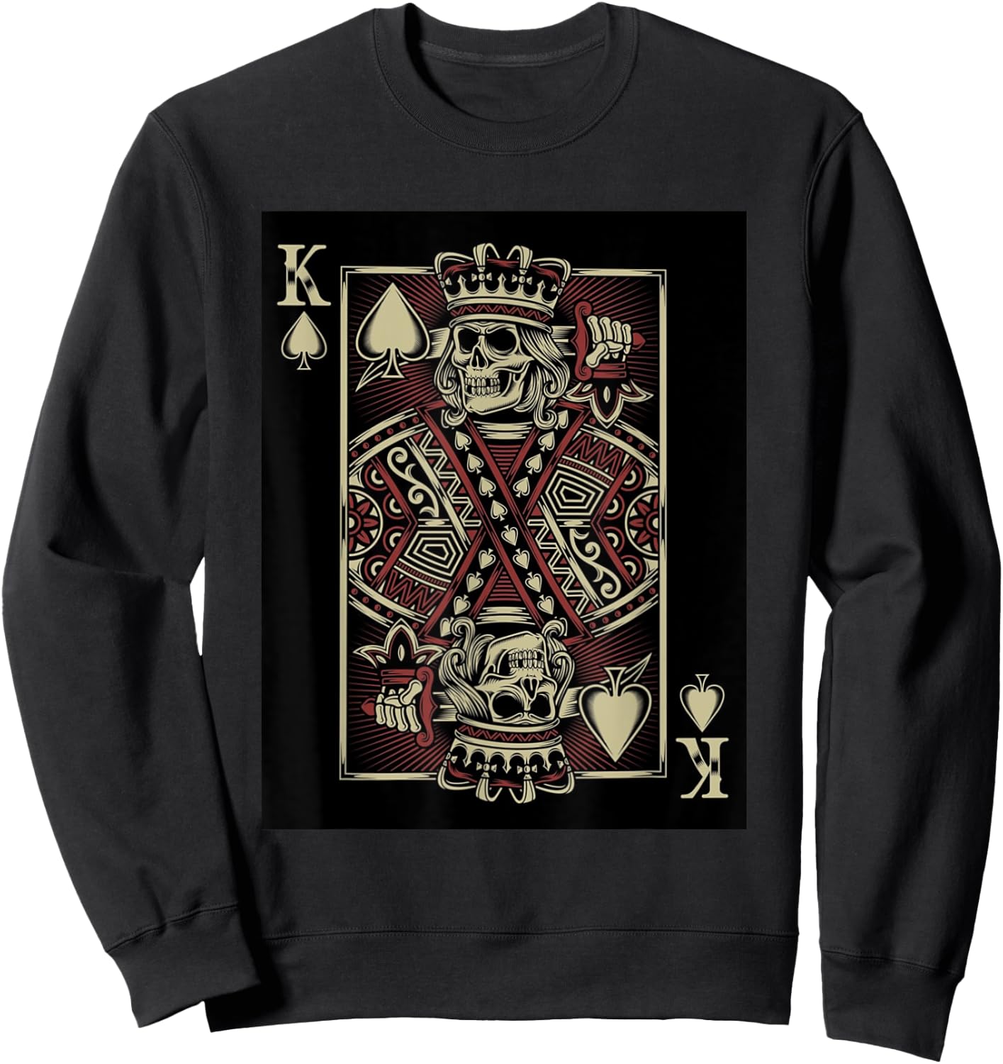 King of Death Grim Reaper Playing Card Sweatshirt - Sweatshirt | Black
