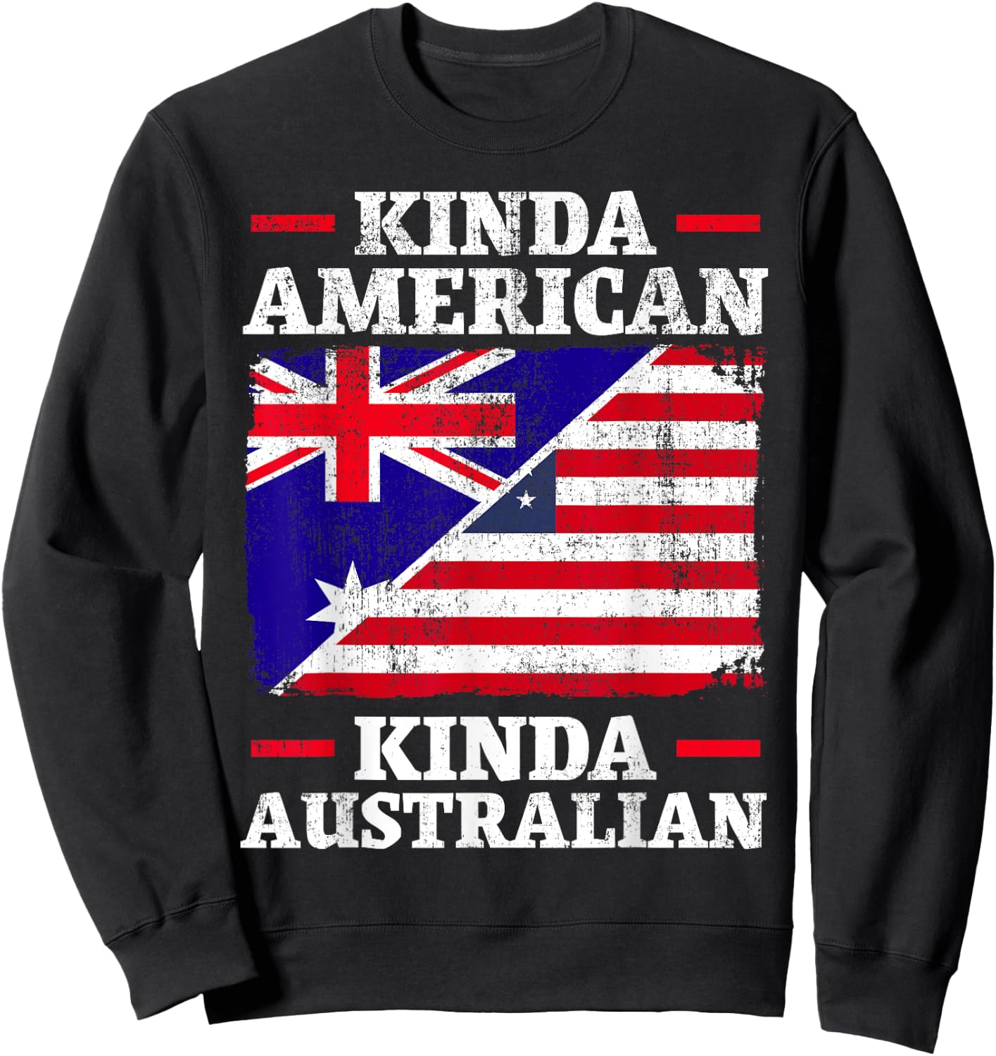 Kinda American Kinda Australian America Australia USA Sweatshirt - Sweatshirt | Black