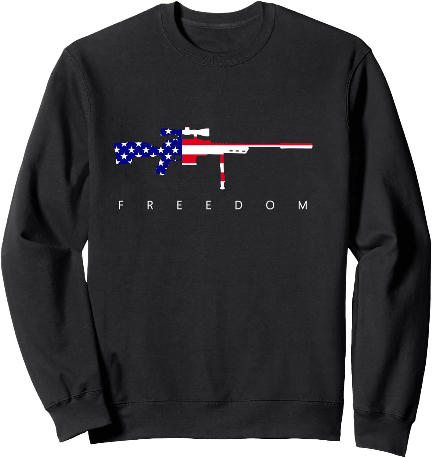 Sniper Rifle 6.5 308 American Flag Responsible Gun Owners Sweatshirt - Sweatshirt | Black