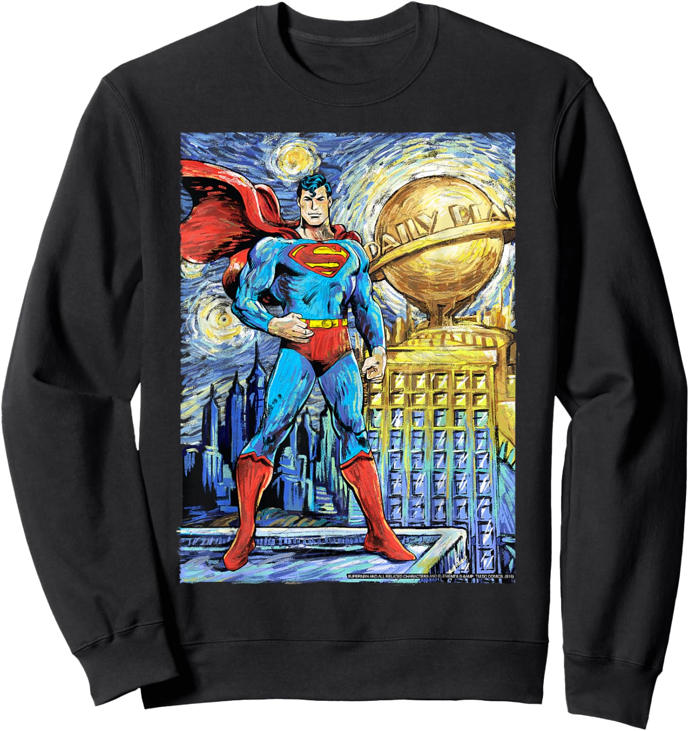 DC Comics Superman Starry Night Style Portrait Sweatshirt - Sweatshirt | Black