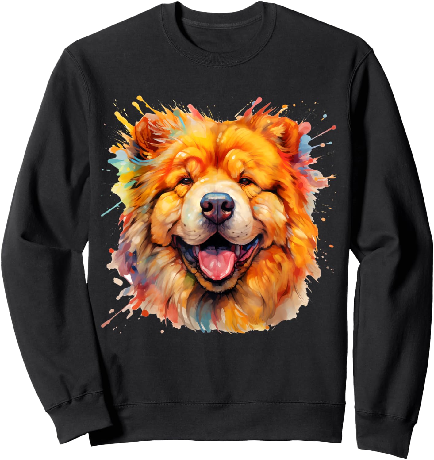 Chow Portrait | Portrait Colour Artwork Sweatshirt - Sweatshirt | Black