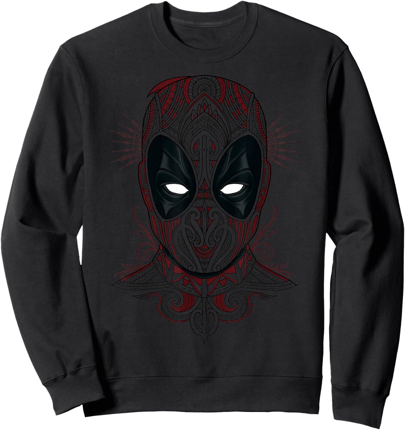 Marvel Deadpool Line Art Mask Sweatshirt - Sweatshirt | Black