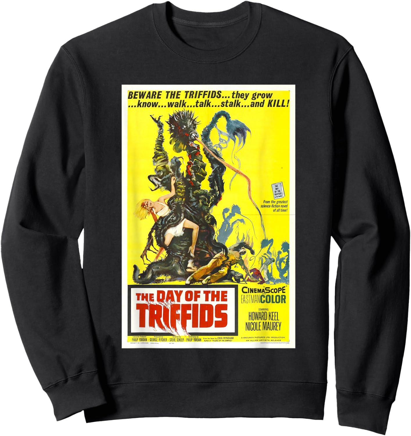 The Day of the Triffids, Sci-fi vintage movie monster poster Sweatshirt - Sweatshirt | Black