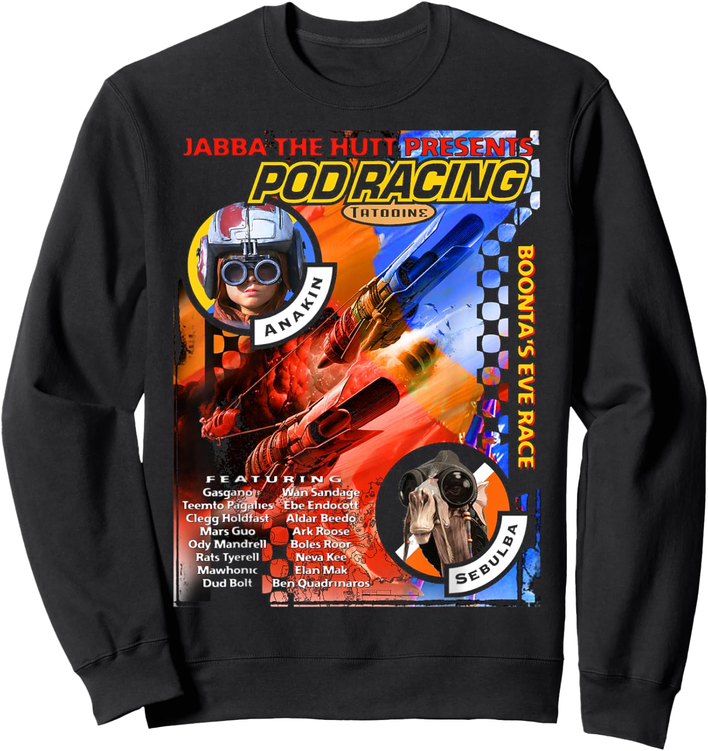 Star Wars Jabba Presents Podracing Poster Sweatshirt - Sweatshirt | Black