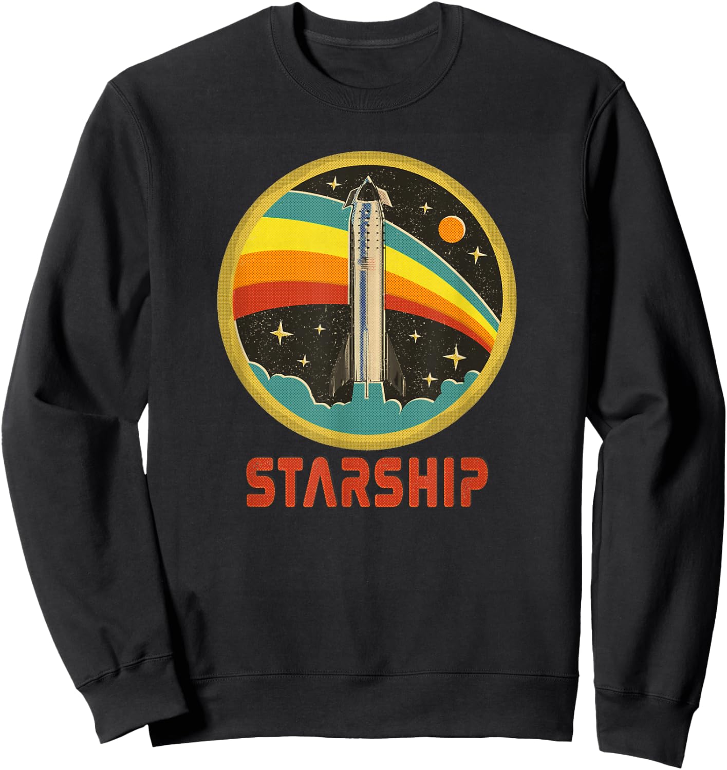 Starship Cool Vintage Space Christmas Gift Sweatshirt - Sweatshirt | Black