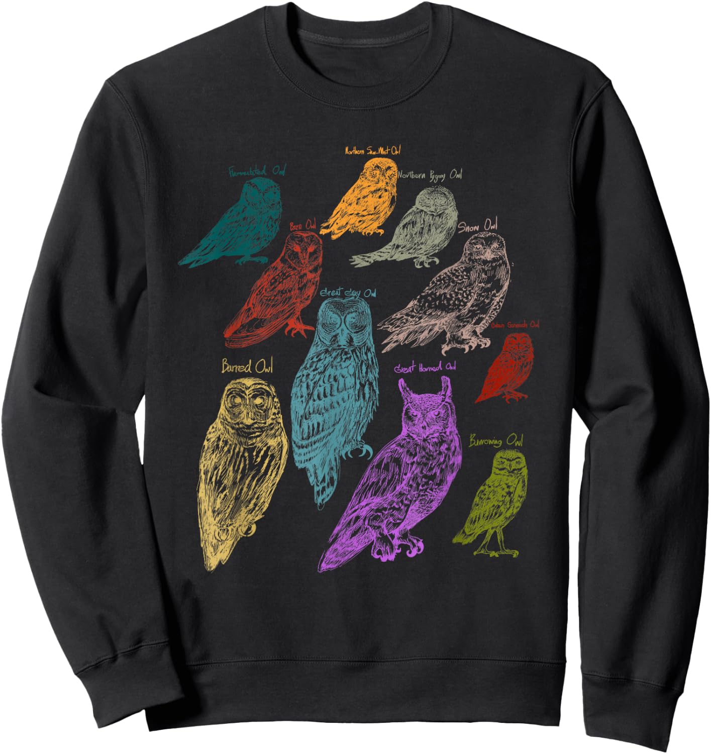 Forest Owl Breed Ornithologist Gift Owl Sweatshirt - Sweatshirt | Black