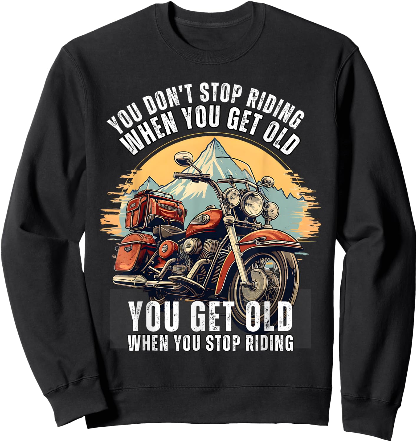 Biker's Nostalgia: Embrace the Vintage Motorcycle Era Sweatshirt - Sweatshirt | Black