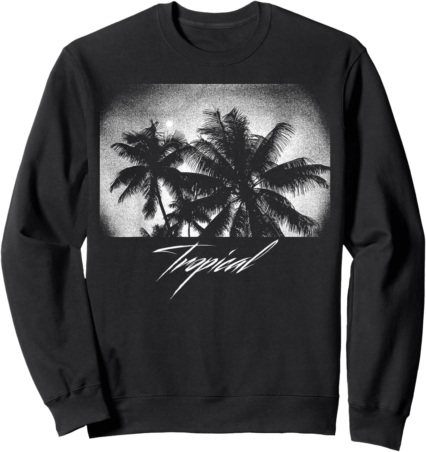 Palm Tree Silhouette Tree design, Vintage Graphic gift Sweatshirt - Sweatshirt | Black