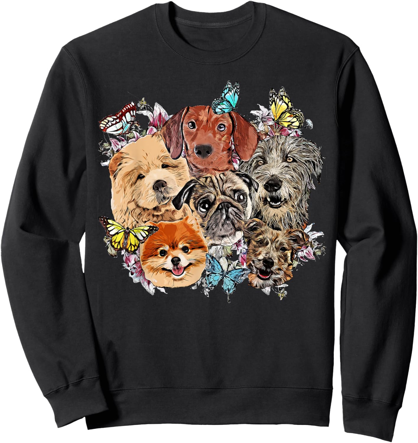 Dog Selfie Animal Pet Dog Lover Sweatshirt - Sweatshirt | Black