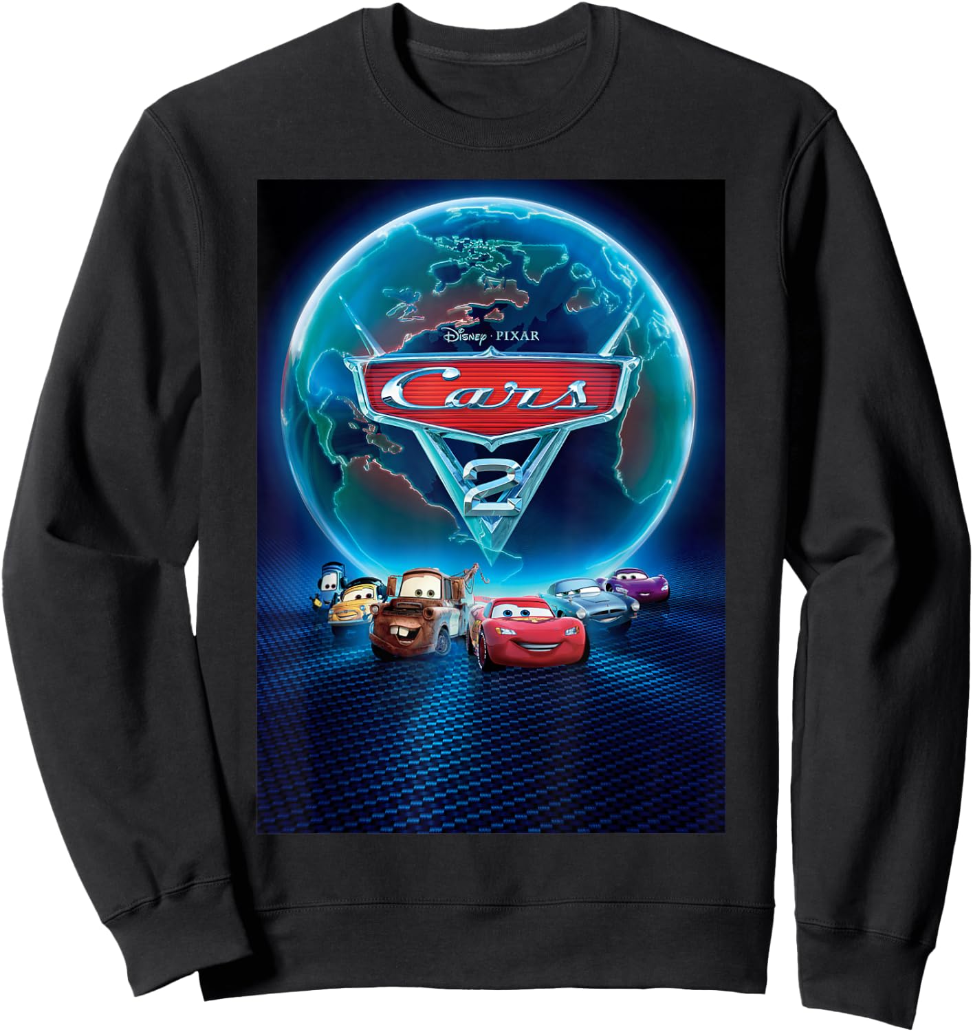 Disney Pixar Cars 2 Classic Movie Poster Sweatshirt - Sweatshirt | Black