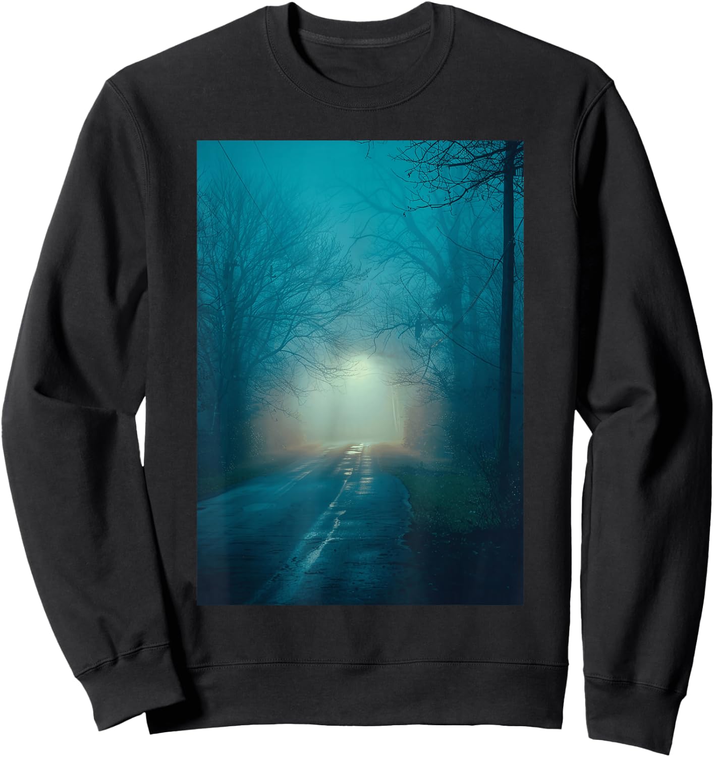 Liminal Room: Foggy Night Street Lighting Sweatshirt - Sweatshirt | Black